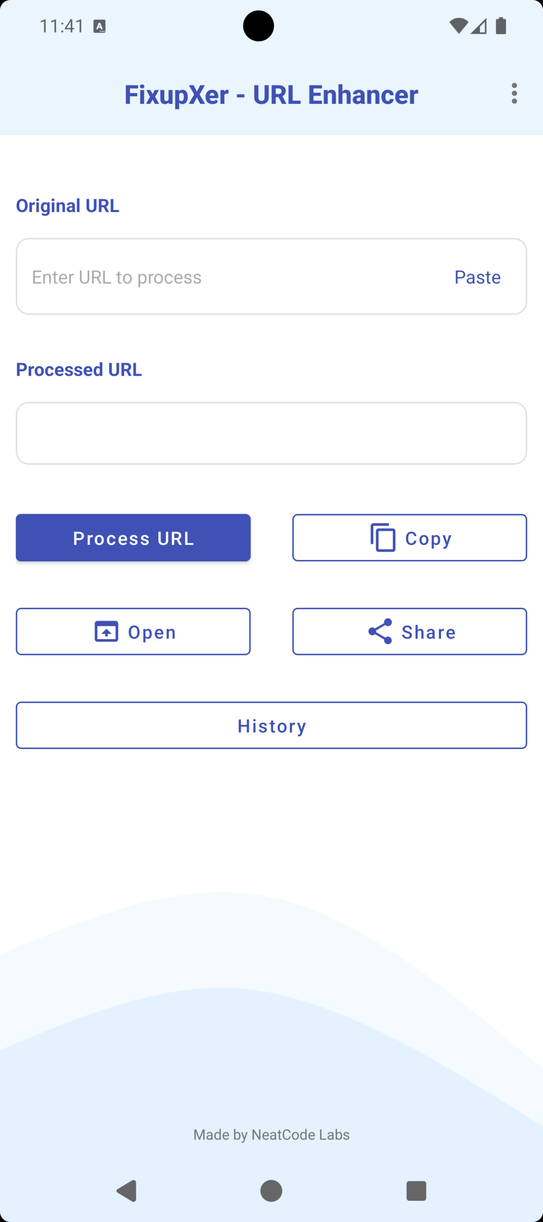 FixupXer Android App Main Screen