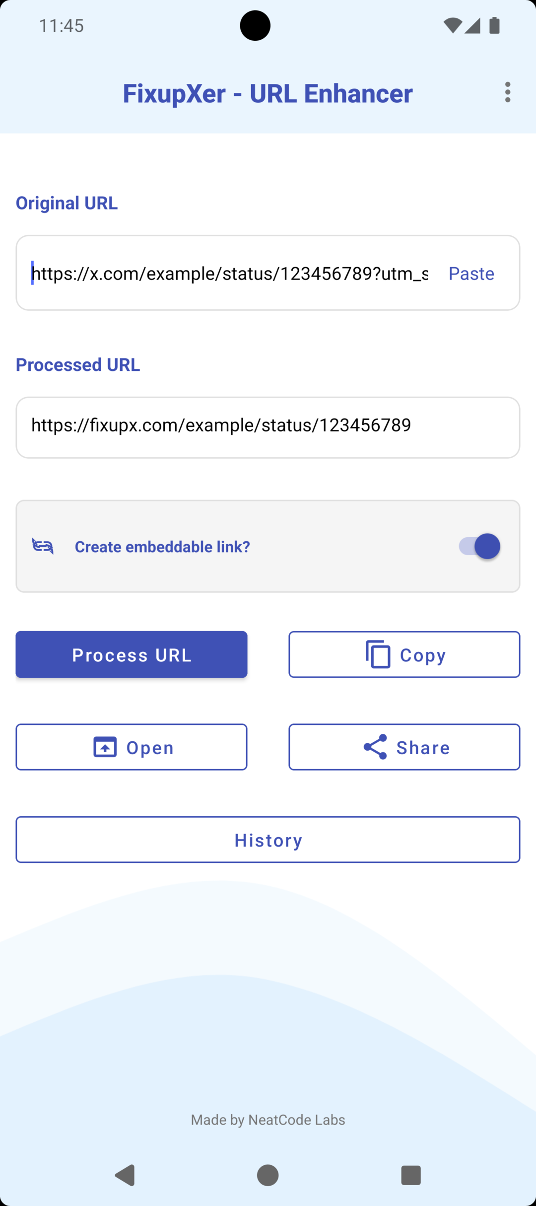 FixupXer Android App with URL